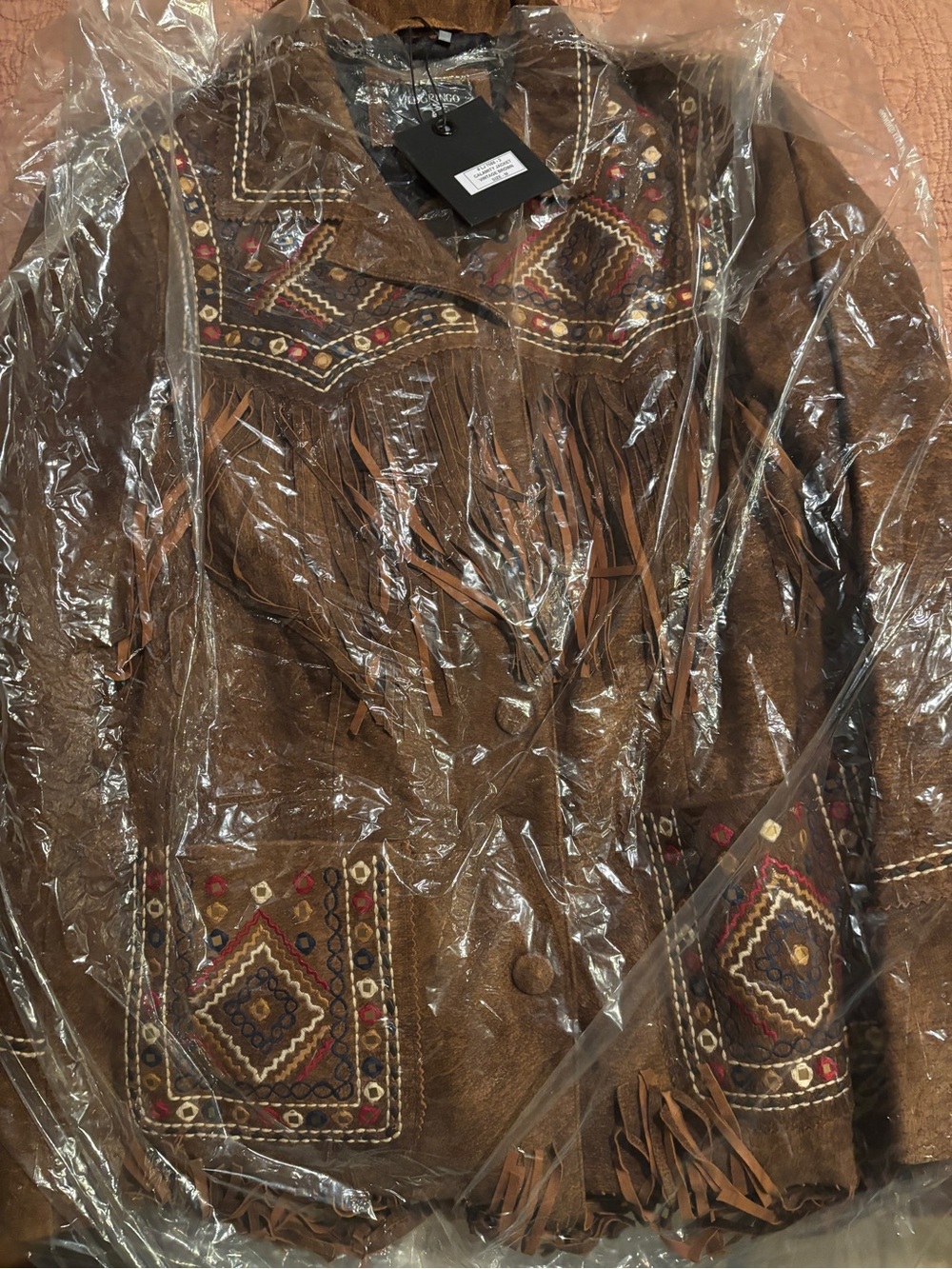 Old Gringo Brown Fringed Embroidered Suede Jacket M - Picture 3 of 4